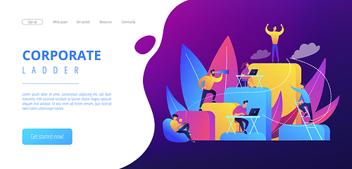 Image showing Corporate ladder concept landing page.