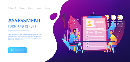 Image showing Employee assessment concept landing page.