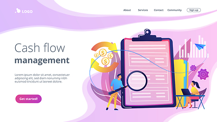 Image showing Cash flow statement concept landing page.