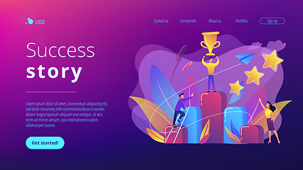 Image showing Key to success concept landing page.