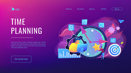 Image showing Time management concept landing page.