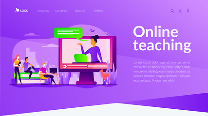 Image showing Online teaching landing page template