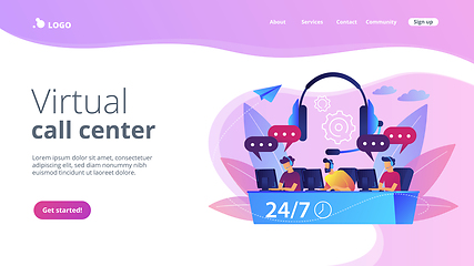 Image showing Call center concept landing page.