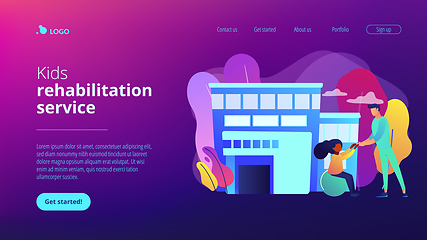 Image showing Children rehabilitation center concept landing page.