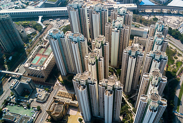 Image showing Top view of residential building in Hong Kong