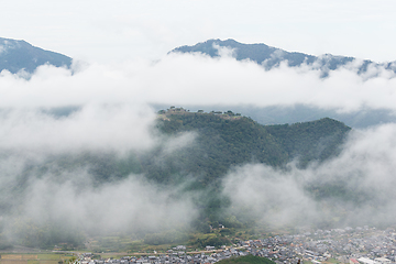 Image showing Takeda Castle and sea of cloud