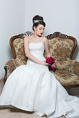 Image showing beautiful girl in wedding gown