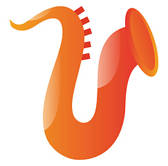 Image showing Simple vector illustration of a orange trumpet on white backgrou