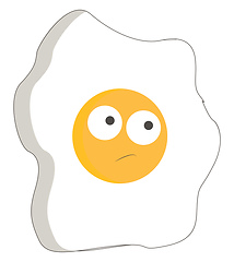 Image showing A sunny side up egg sad vector or color illustration