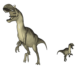 Image showing Dinosaur with its baby vector or color illustration