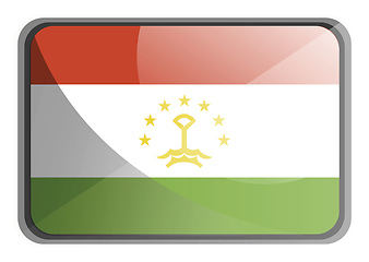 Image showing Vector illustration of Tajikistan flag on white background.