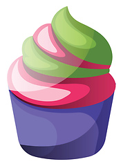 Image showing Colorful cupcakeillustration vector on white background