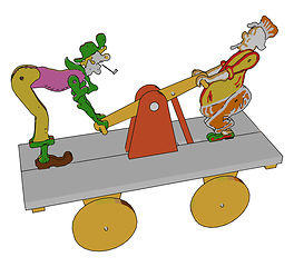 Image showing A wheeled toy for infants vector or color illustration