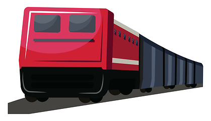 Image showing Red and deep grey front view of transport train vector illustrat