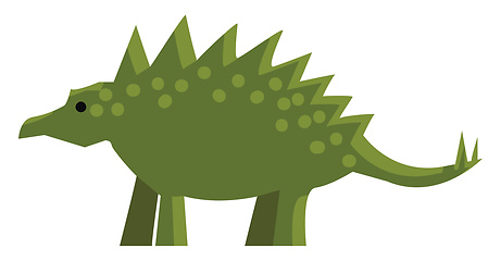 Image showing A green spiky dinosaur vector or color illustration