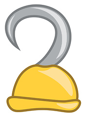Image showing Clipart of a yellow-colored pirate\'s hook vector or color illust