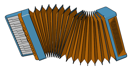 Image showing Accordion a musical instrument vector or color illustration