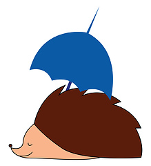 Image showing Hedgehog with umbrella illustration vector on white background