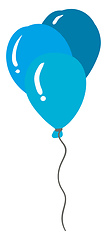 Image showing Shades of blue balloons with an exclamation mark floats one behi