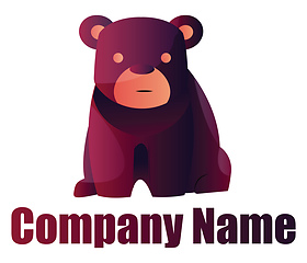 Image showing Purple bear vector logo design on white background