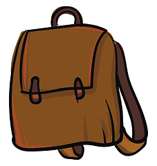 Image showing Simple brown backpack vector illustration on white background.