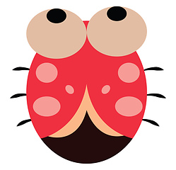 Image showing Cartoon cute little ladybug vector or color illustration