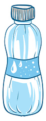 Image showing A blue disposable water bottle vector or color illustration