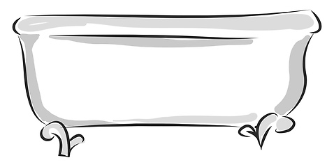 Image showing Simple cartoon white bath vector illustration on white backgroun