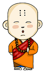 Image showing A Buddhist monk vector or color illustration