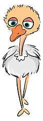 Image showing Vector illustration of a cute baby ostrich on white background 