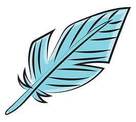 Image showing Clipart of a blue-colored quill vector or color illustration