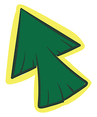 Image showing A green arrow click cursor mouse pointer icon/Long green arrow u