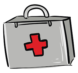 Image showing First aid kit illustration color vector on white background