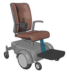 Image showing A Motorized wheelchair machine vector or color illustration