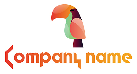 Image showing Colorful parot and blank text simple logo vector illustration on