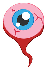 Image showing Clipart of an eyeball representing its parts like veins blue pup