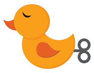 Image showing Pull along yellow-colored duck baby toy vector or color illustra