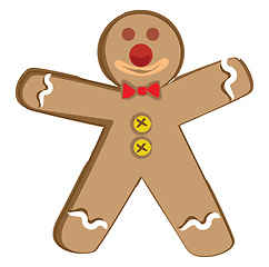 Image showing Traditional Christmas gingerbread cookie vector or color illustr