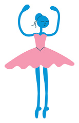 Image showing Simple cartoon ballerina vector illustration on white background