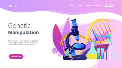 Image showing Genetic engineering concept landing page.