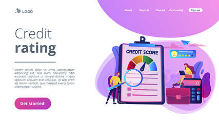 Image showing Credit rating concept landing page.