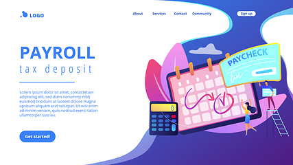 Image showing Paycheck concept landing page.