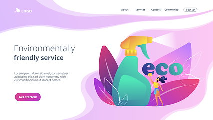 Image showing Green cleaning concept landing page.