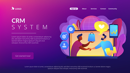 Image showing Customer Relationship Management concept landing page.