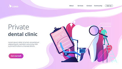 Image showing Private dentistry concept landing page.