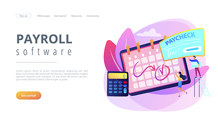 Image showing Paycheck concept landing page.
