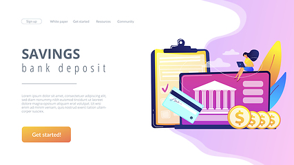 Image showing Bank account concept landing page.