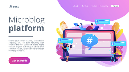 Image showing Microblog platform concept landing page.