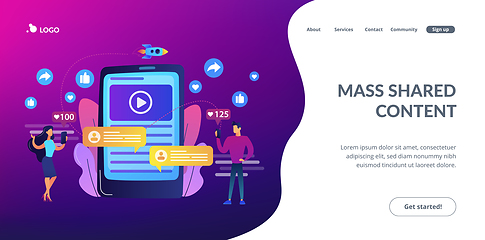 Image showing Viral content concept landing page