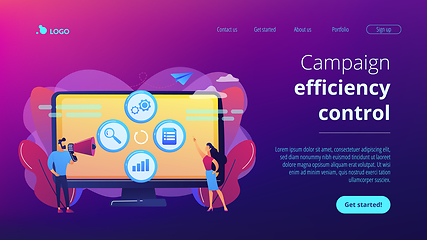 Image showing Marketing campaign management concept landing page.
